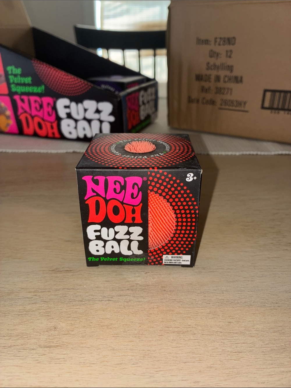 Authentic Nee Doh Fuzz Ball - Orange